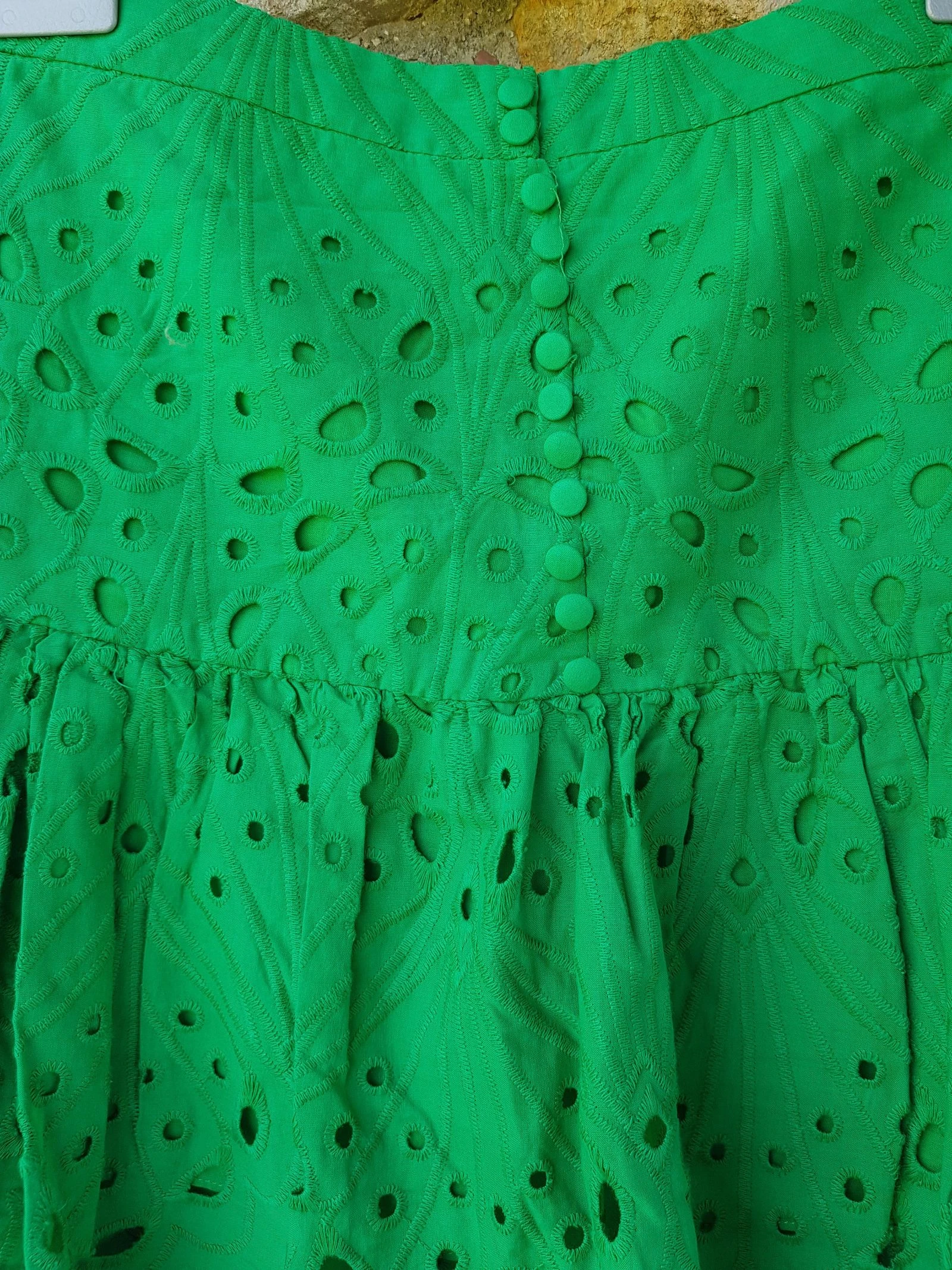 Saia mini verde bordada recortada Zara P – photo 2